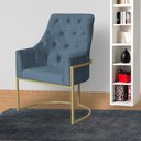Ver imagem 5 de Poltrona Decorativa Vick Base em Metal Linho Azul