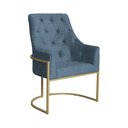 Ver imagem 1 de Poltrona Decorativa Vick Base em Metal Linho Azul