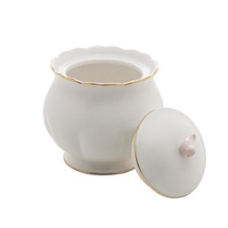 Açucareiro de Porcelana Branca Birds Design Plate Colorido Wolff - 4
