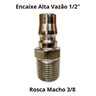 Pino Engate Rápido Alta Vazão 1/2 Com Rosca Macho 3/8 - 3