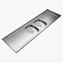 Ver imagem 1 de Pia de Cozinha em Aço Inox de 200cm X 56cm Concretada sem Válvula Plus 30 Bali