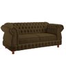 Sofá Chesterfield Moscatto 3 Lugares Via Encanto Veludo Marrom - 1