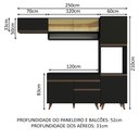 Ver imagem 4 de Armário de Cozinha Completa 250cm Preto Reims Madesa 04