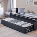 Ver imagem 3 de Bicama Box Solteiro Linho Cinza 88x188 com Dois Colchões Gransleep Verticoil Ecoflex