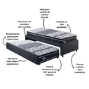 Ver imagem 5 de Bicama Box Solteiro Linho Cinza 88x188 com Dois Colchões Gransleep Verticoil Ecoflex