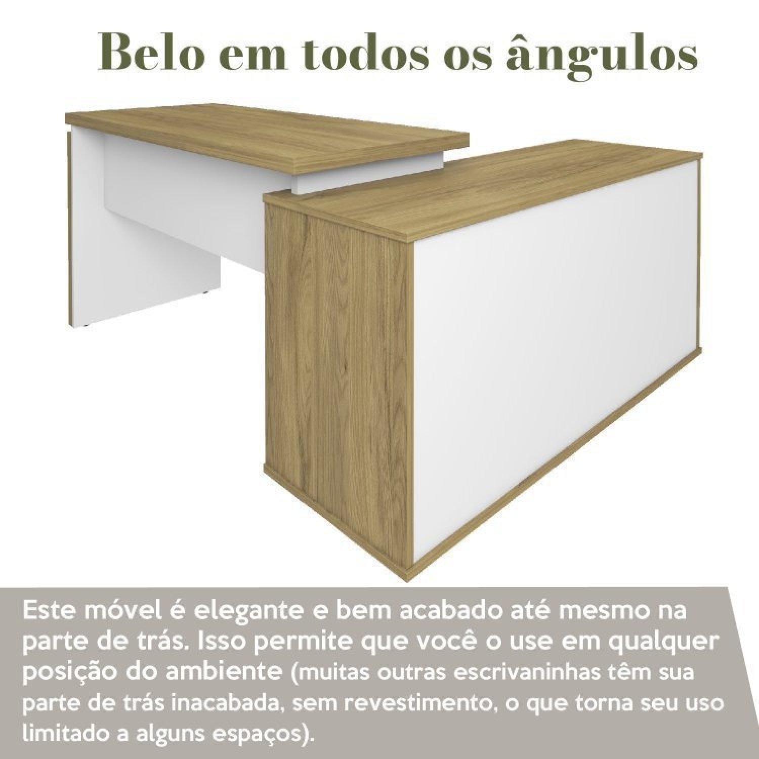 Conjunto Home Office 2 Peças 1 Escrivaninha em L Smart com 1 Gaveteiro Day  - 9