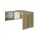 Ver imagem 3 de Conjunto Home Office 2 Peças 1 Escrivaninha em L Smart com 1 Gaveteiro Day 2 Gavetas Olmo e Branco m