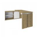 Ver imagem 3 de Conjunto Home Office 2 Peças 1 Escrivaninha em L Smart com 1 Gaveteiro Day 2 Gavetas Olmo e Branco Marrom Artany