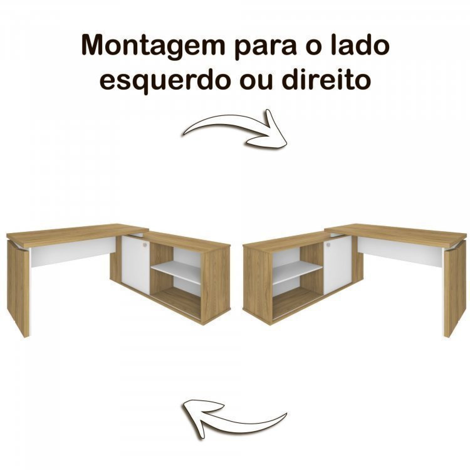 Conjunto Home Office 2 Peças 1 Escrivaninha em L Smart com 1 Gaveteiro Day  - 8