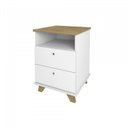 Ver imagem 4 de Conjunto Home Office 2 Peças 1 Escrivaninha em L Smart com 1 Gaveteiro Day 2 Gavetas Olmo e Branco m