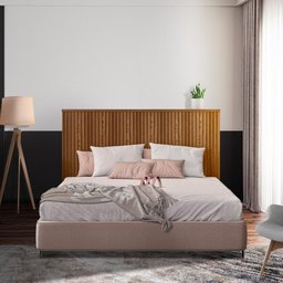 Cabeceira De Cama Casal Ripada 162cm Freijó Sálvia Shop JM - 1
