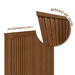 Cabeceira De Cama Casal Ripada 162cm Freijó Sálvia Shop JM - 3