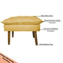 Ver imagem 5 de Puff Decorativo para Sala de Estar Opala Suede Amarelo - Montanaris Decor MD MONTANARIS DECOR