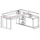 Ver imagem 3 de Mesa Escritorio 1 Porta de Correr em L 155x170 cm e Balcao 4 Portas 147 cm Nogal Preto Artany