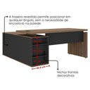 Ver imagem 7 de Mesa Escritorio 1 Porta de Correr em L 155x170 cm e Balcao 4 Portas 147 cm Nogal Preto Artany