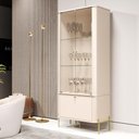 Ver imagem 3 de Conjunto Cristaleira e Aparador Buffet Tucupí com 3 Portas Off White/dourado