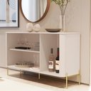 Ver imagem 5 de Conjunto Cristaleira e Aparador Buffet Tucupí com 3 Portas Off White/dourado