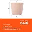 Ver imagem 4 de Kit 3 Vasos Reto Badi Bege 28 Terrano