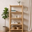 Ver imagem 2 de Estante Multiuso Madeira Nichele 140x62cm Eucalipto Natural Cru 5 Prateleiras Organização