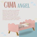 Ver imagem 4 de Mini Cama Angel Rosa Infantil Juvenil Nuvem para Crianças com Grade de Proteção de Mdf