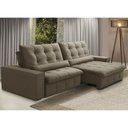 Ver imagem 2 de Sofá Retrátil Reclinável para Sala 4 Lugares 290cm Curie F04 Veludo Marrom Claro - Lyam Decor