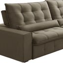Ver imagem 7 de Sofá Retrátil Reclinável para Sala 4 Lugares 290cm Curie F04 Veludo Marrom Claro - Lyam Decor