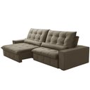 Ver mais imagens de Sofá Retrátil Reclinável para Sala 4 Lugares 290cm Curie F04 Veludo Marrom Claro - Lyam Decor