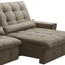 Ver imagem 6 de Sofá Retrátil Reclinável para Sala 4 Lugares 290cm Curie F04 Veludo Marrom Claro - Lyam Decor