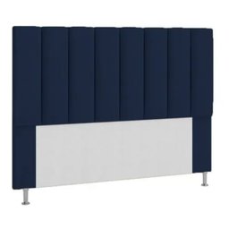 Cabeceira Estofada Cama Queen 160cm Carla Suede Azul Marinho - 1