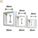 Ver imagem 4 de Nicho para Quarto Quadrado Banheiro Prateleira Mdf Kit 3 Pc - Branco