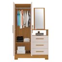 Ver imagem 4 de Cômoda para Quarto 3 Gavetas e 2 Portas com Espelho NT5165 Marrom/Freijó Trend/Off White