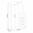 Ver imagem 6 de Cômoda para Quarto 3 Gavetas e 2 Portas com Espelho NT5165 Marrom/Freijó Trend/Off White