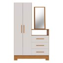 Ver imagem 3 de Cômoda para Quarto 3 Gavetas e 2 Portas com Espelho NT5165 Marrom/Freijó Trend/Off White