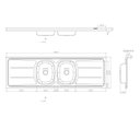 Ver imagem 3 de Pia de Cozinha em Aço de 180CMX56CM com Duas Cubas Concretada sem Válvula Plus 30 Prata/Inox Ghelplus