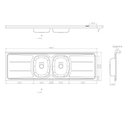Ver imagem 3 de Pia de Cozinha em Aço de 180cmx56cm com Duas Cubas Concretada sem Válvula Plus 30