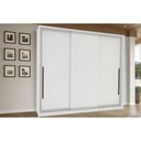 Ver imagem 1 de Guarda Roupa Casal 3 Portas de Correr e 4 Gavetas Valência Branco - Politorno