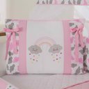 Ver imagem 5 de KIT BERÇO COMPLETO BEBE MENINO E MENINA COM 11PÇS DOCE CHUVA DE AMOR COM SAIA E MOSQUITEIRO NUVEM