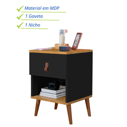 Mesa Canto Criado Cabeceira Mudo Quarto Box Cama Mesinha 1 Gaveta Mdp - 2