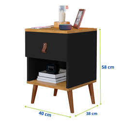 Mesa Canto Criado Cabeceira Mudo Quarto Box Cama Mesinha 1 Gaveta Mdp - 3