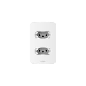 Conjunto 2 Tomadas 2 Pólos com Placa 4x2 Gracia Alumbra