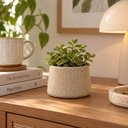 Ver imagem 2 de Vaso Flor Tramontina Lótus Plástico Granito Areia 12,5x8,5cm