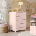 Ver imagem 1 de Comoda para Quarto Infantil 4 Gavetas Doce Sonho - Rosa Acetinado