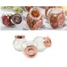 Porta Tempero Baleiro de Vidro Jogo 3 Peças de 180 Ml - Rose - 1