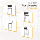 Ver imagem 5 de Kit 2 Banquetas Alta Banco para Balcão Junco Preto Àrea Gourmet Ilha Bancada bares Churrasqueira