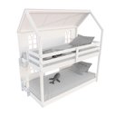 Ver imagem 5 de Beliche Montessoriano Casinha Bela com Coração 4 Janelas Venezianas - Madeira Maciça Branco/Rosa/