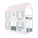 Ver imagem 2 de Beliche Montessoriano Casinha Bela com Coração 4 Janelas Venezianas - Madeira Maciça Branco/Rosa/