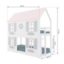 Ver imagem 3 de Beliche Montessoriano Casinha Bela com Coração 4 Janelas Venezianas - Madeira Maciça Branco/Rosa/