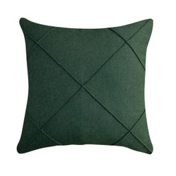 Capa de Almofada Drapeada Linho Verde 50x50cm - 1