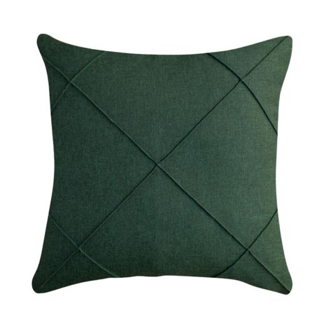 Capa de Almofada Drapeada Linho Verde 50x50cm