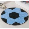 Tapete Infantil Pelúcia Bola Futebol Azul e Preto - 3